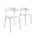 Cosco Novogratz Poolside Collection, Felix Stacking Dining Chairs, Indoor/Outdoor, White 2PK 87818WHT2E